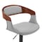 Armen Living Benson Adjustable Gray Faux Leather and Walnut Wood Bar Stool with Black Base LCBNBAWABLGR - alternate 2